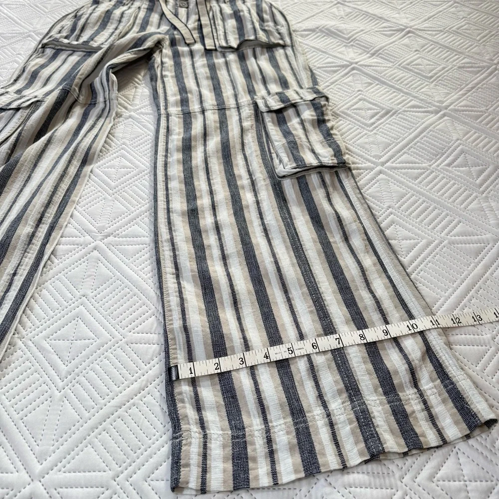 Anthropologie Pilcro Beach Cargo Pants in a striped linen blend Size 26 - Picture 8 of 12